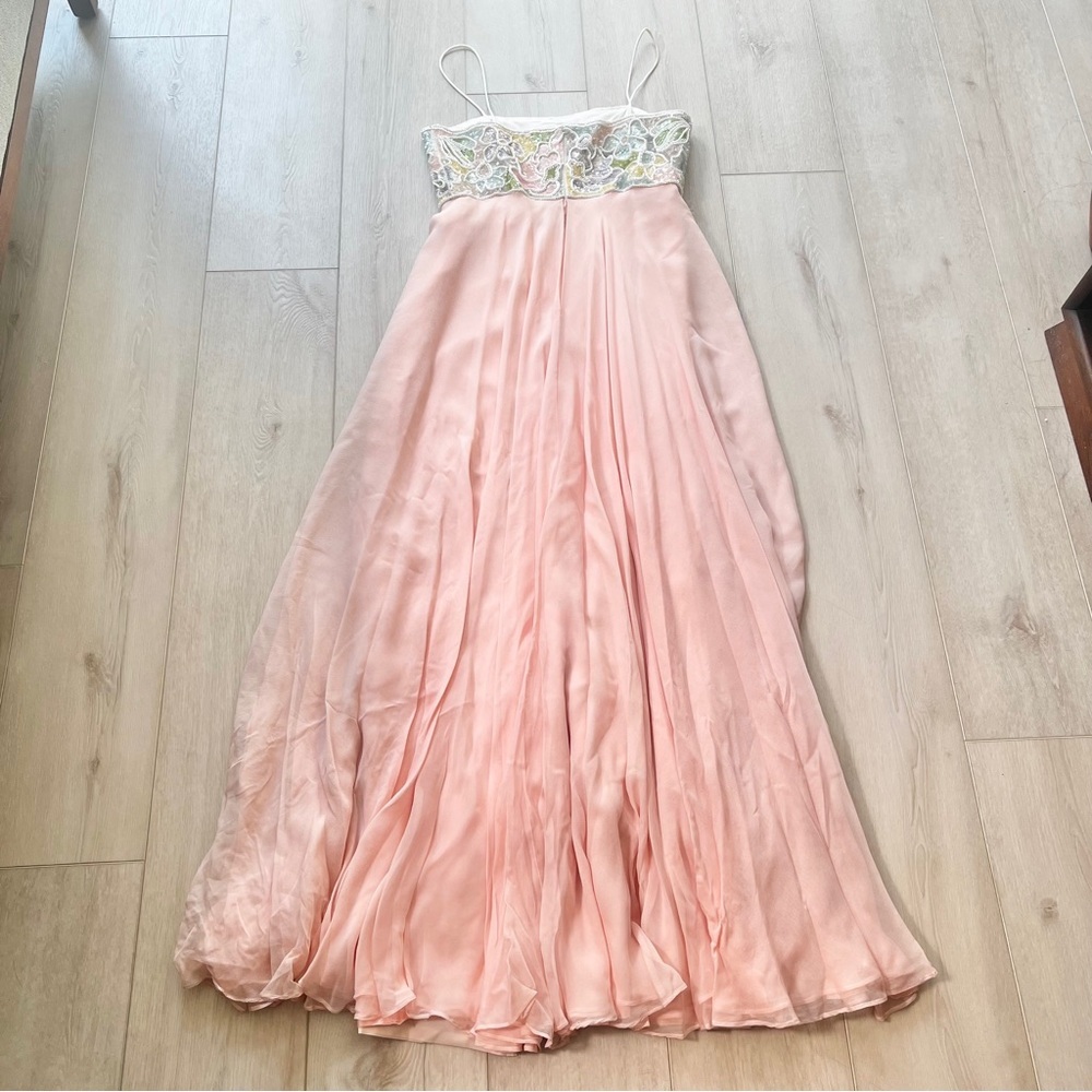 Vintage Richilene Sequin Beaded Formal Floral Empire Waist Dress | Fairycore - Picture 7 of 7